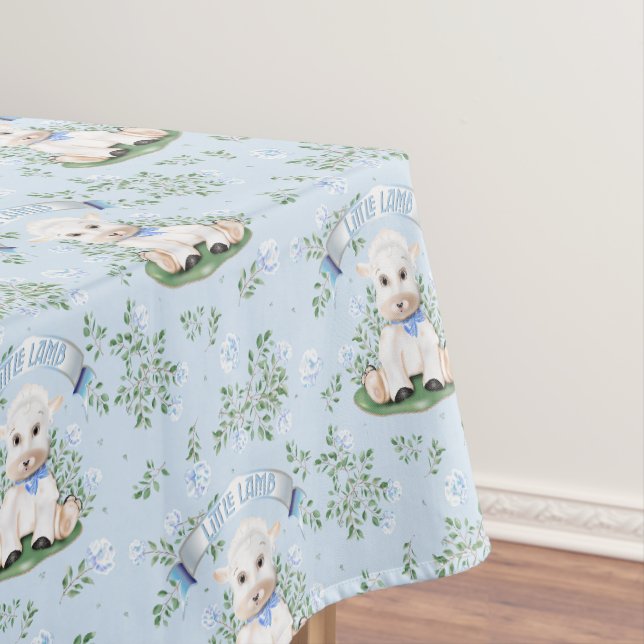 Nappe Baby shower floral bleu d'agneau (In Situ)
