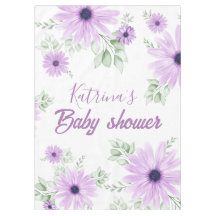 Baby shower personnalisé de fleurs d'aquarelle vio