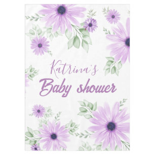 Nappe Baby shower personnalisé de fleurs d'aquarelle vio
