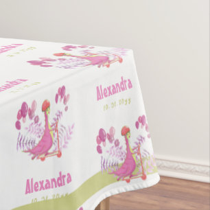Nappe Ballons Dinosaure Rose Cute Fête Fille