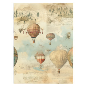 Nappe Balloon vintage à air chaud dans un paysage serein