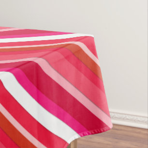 Nappe Bandes de bonbons en couches - rouge, rose et blan