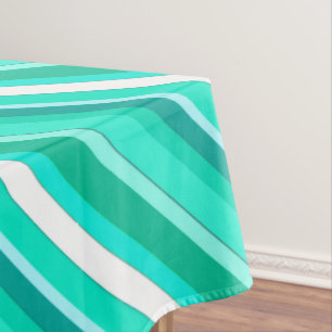 Nappe Bandes de bonbons en couches - turquoise et blanch