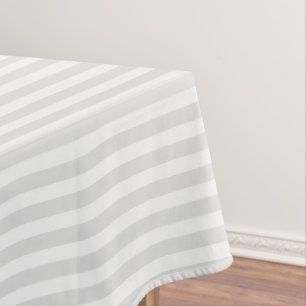 Nappe Bandes de bonbons gris clair et blanc