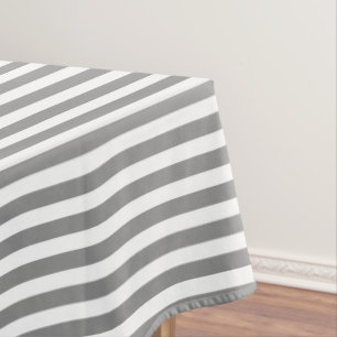 Nappe Bandes de bonbons grises et blanches