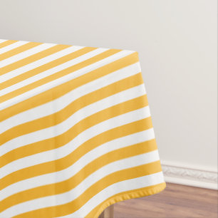 Nappe Bandes de bonbons jaune et blanc ensoleillé
