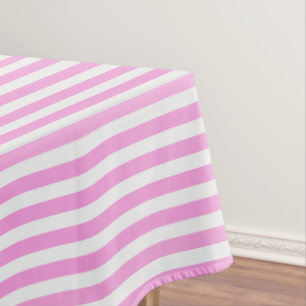 Nappe Bandes de bonbons roses et blanches