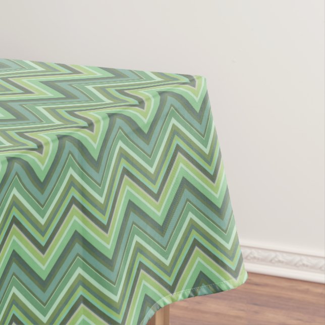 Nappe Bandes de zigzag vert olive (In Situ)