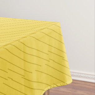 Nappe Bandes diagonales brunes sur moutarde jaune