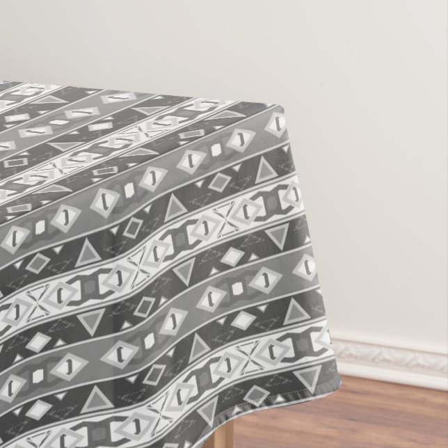 Nappe Bandes et formes géométriques gris blanc (In Situ)