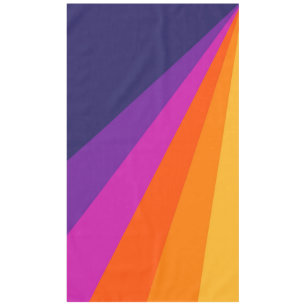 Nappe Bandes rétro en diagonale violette et orange