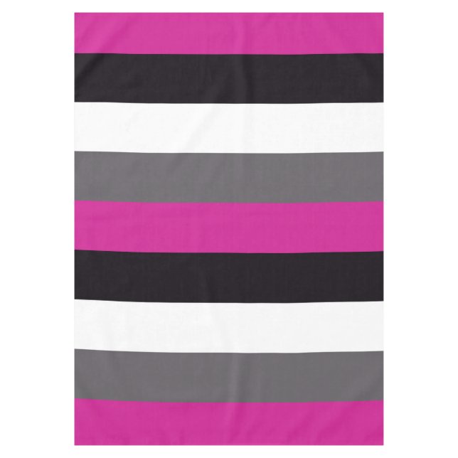 Nappe Bandes rose, noire, blanche et grise (Devant)