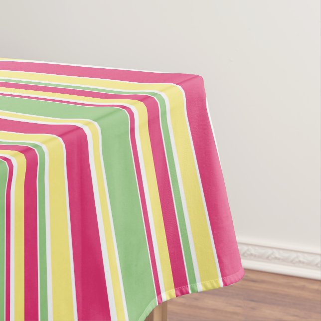 Nappe Bandes roses, vertes et jaunes (In Situ)