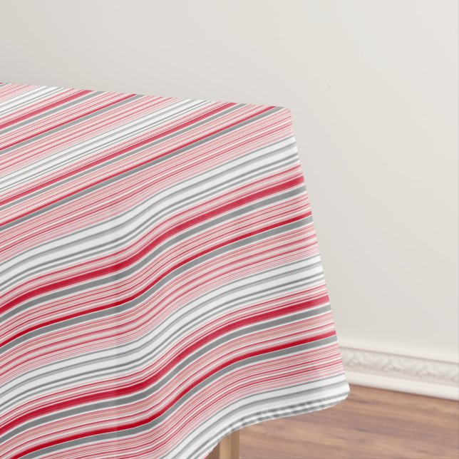Nappe Bandes rouges gris mignonnes (In Situ)