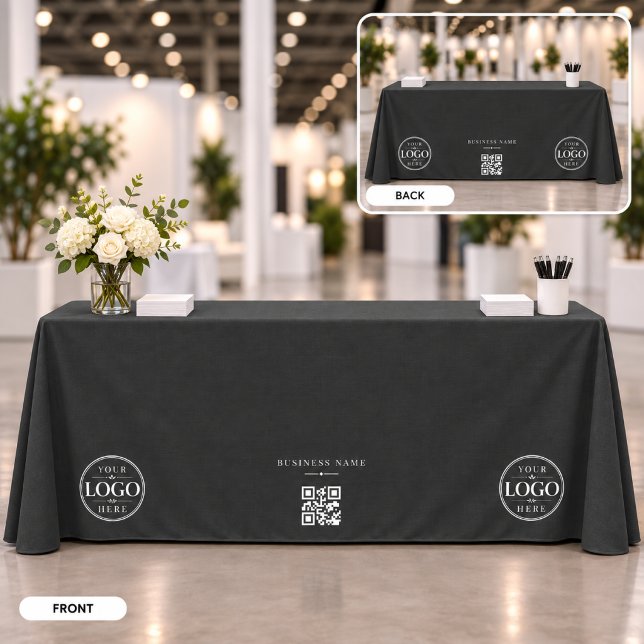 Nappe Bannière de table de logo de code QR d'entreprise  (Créateur téléchargé)