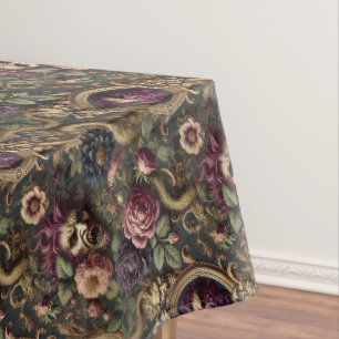Nappe Batailles et fleurs baroques - Motif moyen gothiqu