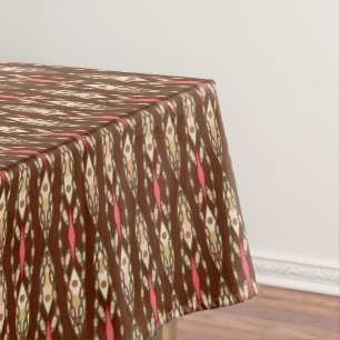 Nappe Batik tribal - Brown, Tan et Coral