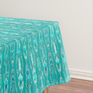 Nappe Batik tribal - turquoise et aigue-marine