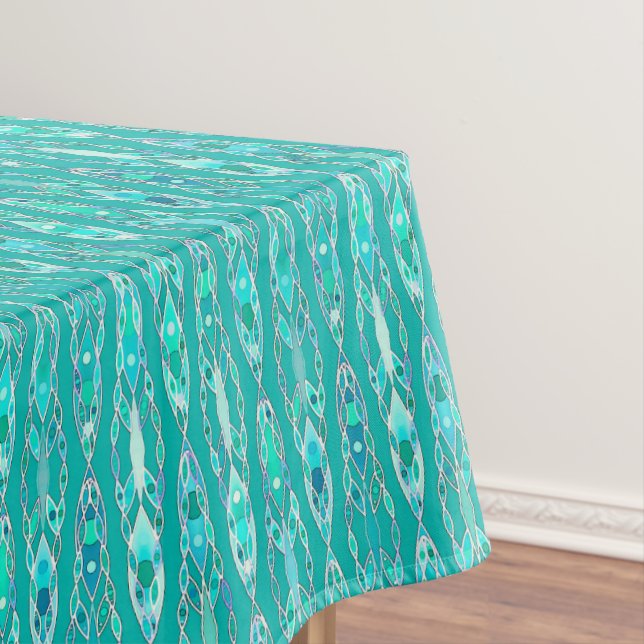 Nappe Batik tribal - turquoise et aigue-marine (In Situ)