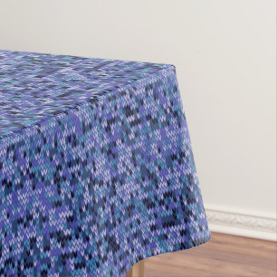 Nappe Beau, motif tricot, tricoté, bleu et