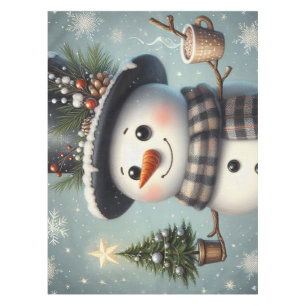 Nappe Beau tourbillon Noël/bonhomme de neige d'hiver
