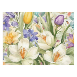 Nappe Beaux Crocus blancs, С Fleurs de printemps colorée