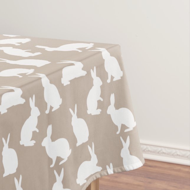 Nappe Beige And White Bunnies Modern Neutral Easter (In Situ)