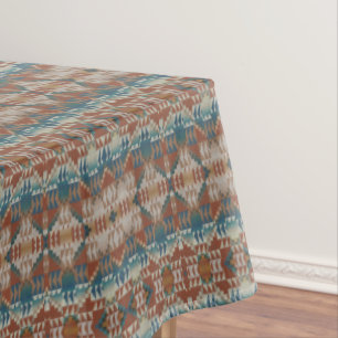 Nappe Beige Taupe Rouge Brown Turquoise Bleu Tribal Art 