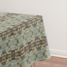 Beige Turquoise Bleu Vert Taupe Brown Motif tribal