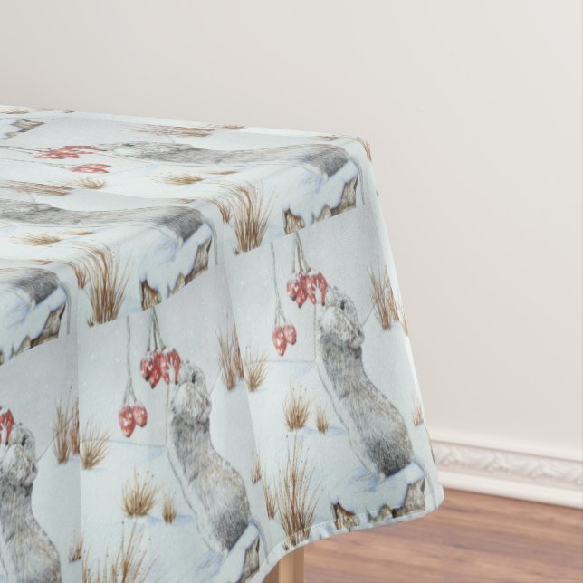 Nappe Belle faune de la scène de neige de souris à Noël (In Situ)