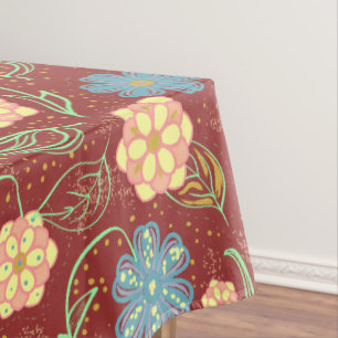 Nappe Belle motif moderne fleurie - rouge