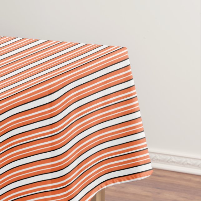 Nappe Belles rayures blanches orange (In Situ)