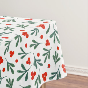Nappe Berries Et Plante D'Hiver Feuilles Motif sans join