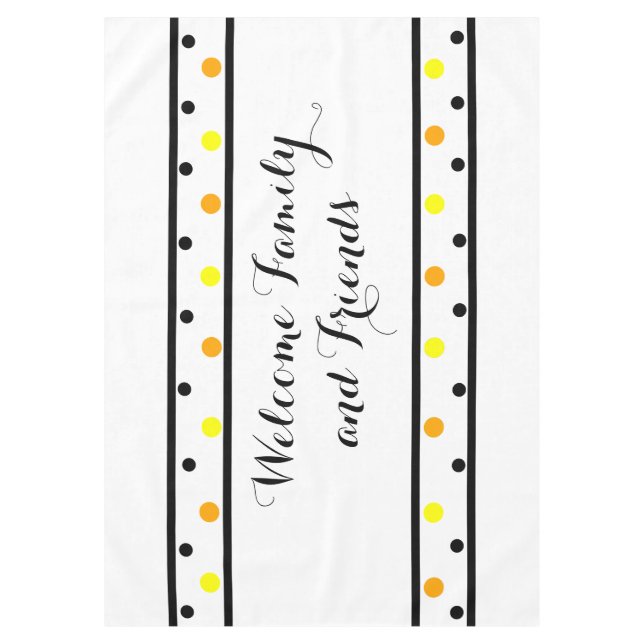 Nappe Bienvenue Amis Orange Yellow Pois (Devant)