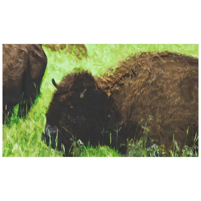 Nappe Bison américain sauvage Impressionnisme Abstrait (Devant (Horizontal))