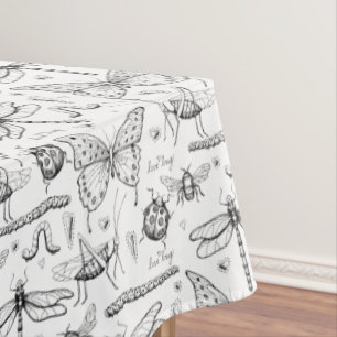 Nappe Black Blanc moderne Insects Illustration Amour Bug