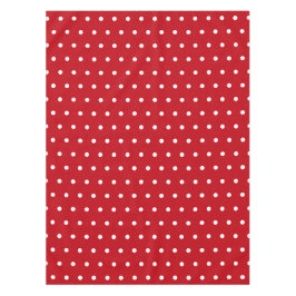 Nappe Blanc Pois de Noël Rouge