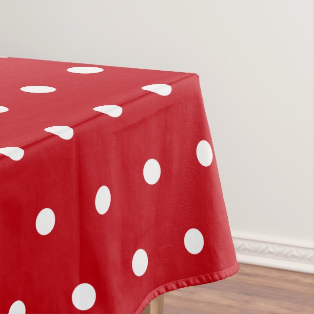 Nappe Blanc Pois de Noël Rouge (In Situ)