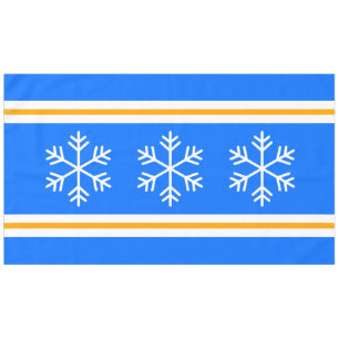 Nappe Bleu alpin Triple Blanc Nordique Flakes