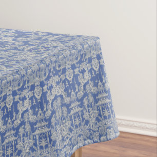Nappe Bleu Blanc Chinoiserie Coton Table à manger