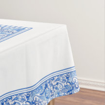 Bleu Bleu Blanc Floral Paisley Art Motif
