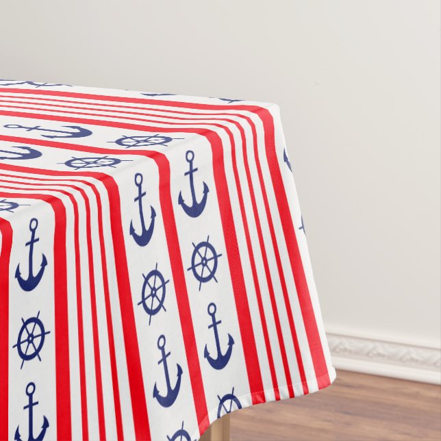 Nappe Bleu bleu marine Ancres Navires Roues Bateau (In Situ)