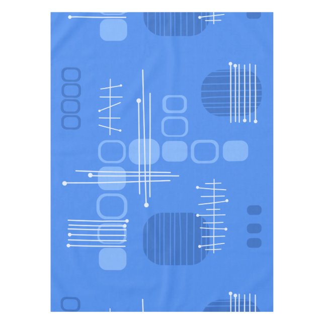 Nappe Bleu de tissu d'écorce Abstrait atomique (Devant)
