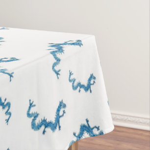 Nappe Bleu Dragons Chinoiserie Ginger Jar Jars Table