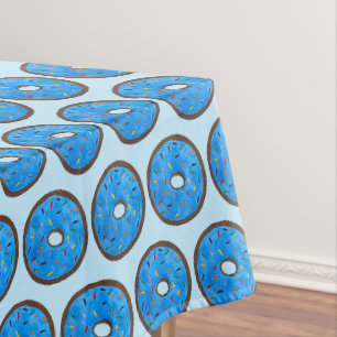 Nappe Bleu givré Doughnut Arc-en-ciel arrosées