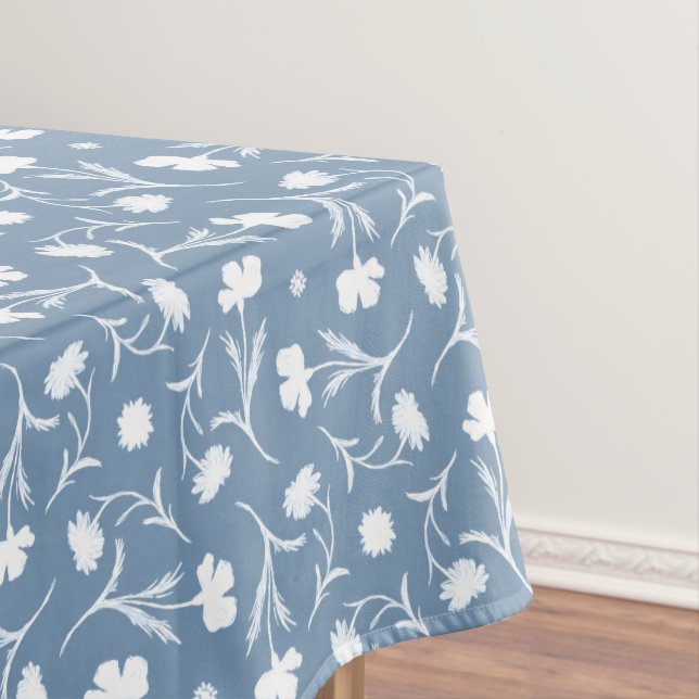 Nappe Bleu gris blanc Liberté motif floral élégant Pop (In Situ)