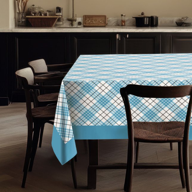 Nappe bleu jaune Tartan Cadeau pour son repas (Blue Yellow Tartan Tablecloth Gift for His Dining)
