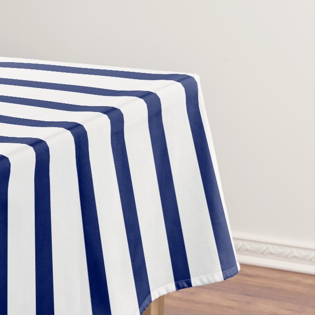Nappe Bleu marine moderne rayures bleu motif élégant (In Situ)