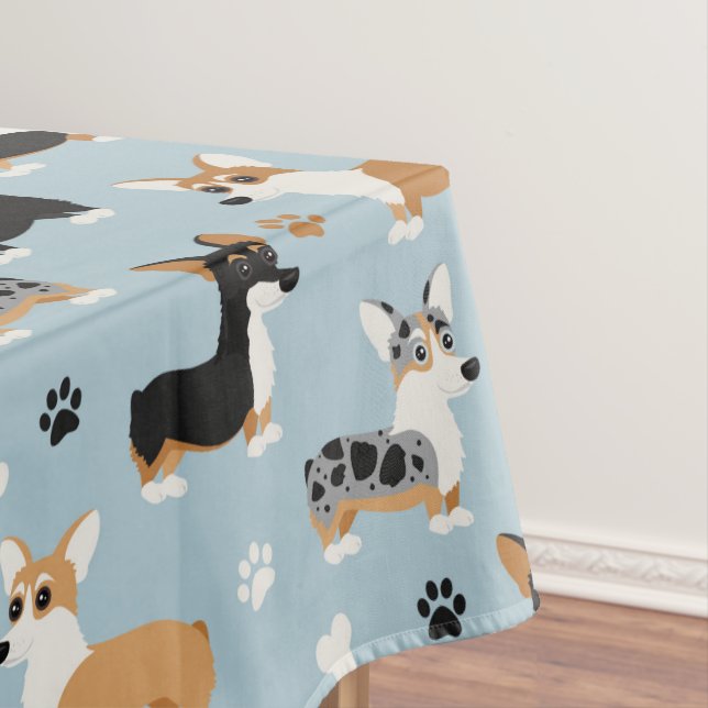 Nappe Bleu Motif de Corgi (In Situ)