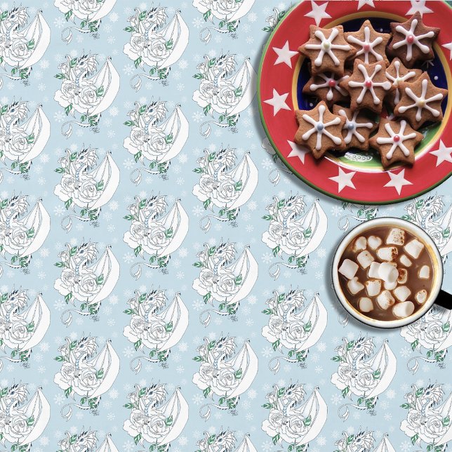 Nappe Bleu Roses de dragon blanc (Créateur téléchargé)